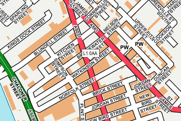L1 0AA map - OS OpenMap – Local (Ordnance Survey) L1 0AA map - OS OpenMap – Local (Ordnance Survey)