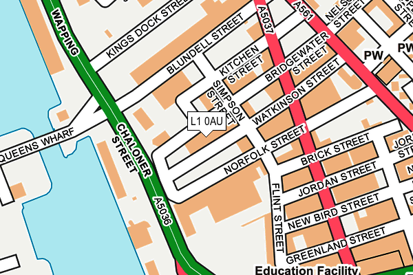 L1 0AU map - OS OpenMap – Local (Ordnance Survey)