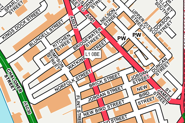L1 0BE map - OS OpenMap – Local (Ordnance Survey) L1 0BE map - OS OpenMap – Local (Ordnance Survey)