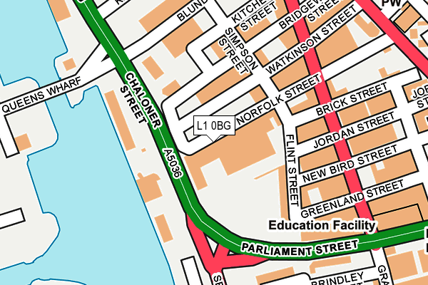 L1 0BG map - OS OpenMap – Local (Ordnance Survey)