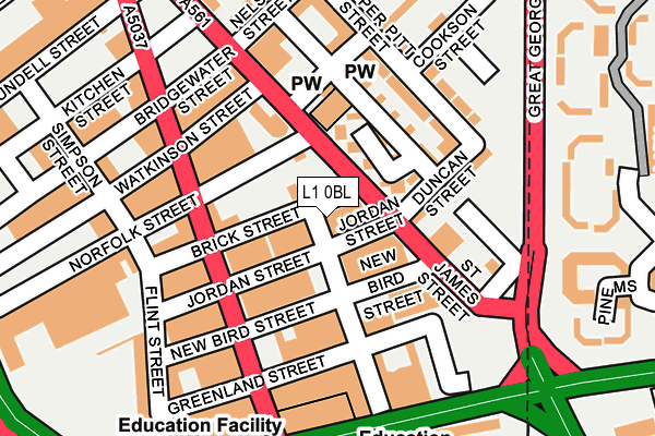 L1 0BL map - OS OpenMap – Local (Ordnance Survey)