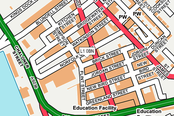 L1 0BN map - OS OpenMap – Local (Ordnance Survey) L1 0BN map - OS OpenMap – Local (Ordnance Survey)