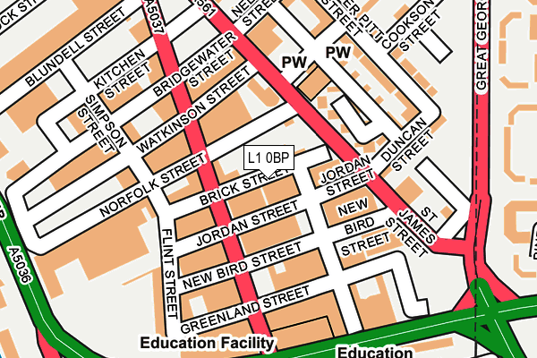 L1 0BP map - OS OpenMap – Local (Ordnance Survey) L1 0BP map - OS OpenMap – Local (Ordnance Survey)