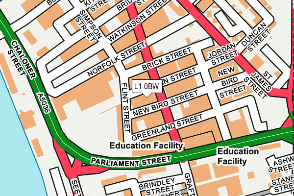 L1 0BW map - OS OpenMap – Local (Ordnance Survey) L1 0BW map - OS OpenMap – Local (Ordnance Survey)