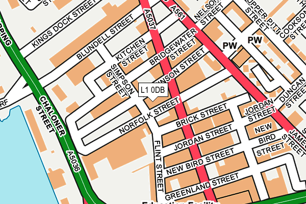 L1 0DB map - OS OpenMap – Local (Ordnance Survey) L1 0DB map - OS OpenMap – Local (Ordnance Survey)