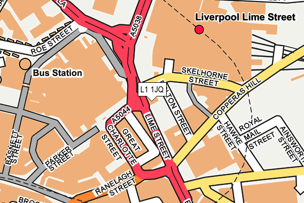L1 1JQ map - OS OpenMap – Local (Ordnance Survey)