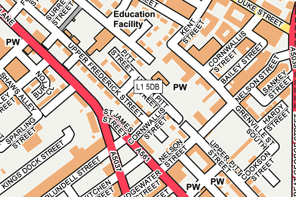 L1 5DB map - OS OpenMap – Local (Ordnance Survey) L1 5DB map - OS OpenMap – Local (Ordnance Survey)