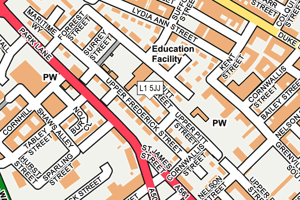 L1 5JJ map - OS OpenMap – Local (Ordnance Survey) L1 5JJ map - OS OpenMap – Local (Ordnance Survey)