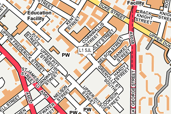 L1 5JL map - OS OpenMap – Local (Ordnance Survey) L1 5JL map - OS OpenMap – Local (Ordnance Survey)