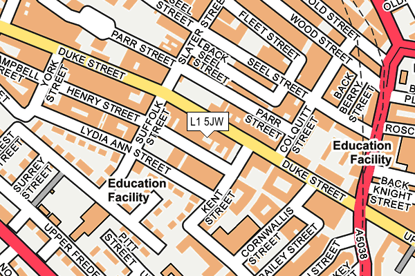 L1 5JW map - OS OpenMap – Local (Ordnance Survey)