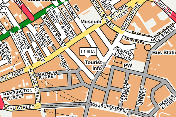 L1 6DA map - OS OpenMap – Local (Ordnance Survey)