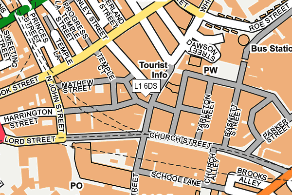 L1 6DS map - OS OpenMap – Local (Ordnance Survey)