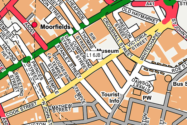 L1 6JB map - OS OpenMap – Local (Ordnance Survey) L1 6JB map - OS OpenMap – Local (Ordnance Survey)