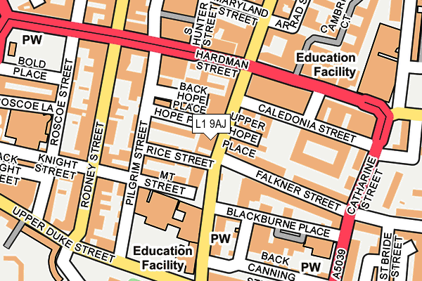 L1 9AJ map - OS OpenMap – Local (Ordnance Survey)