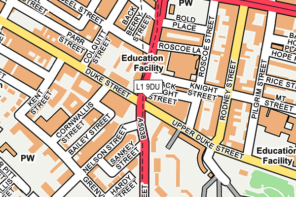L1 9DU map - OS OpenMap – Local (Ordnance Survey)