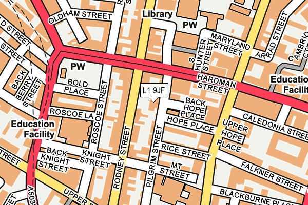 L1 9JF map - OS OpenMap – Local (Ordnance Survey)