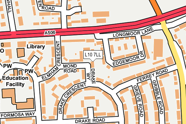 L10 7LL map - OS OpenMap – Local (Ordnance Survey) L10 7LL map - OS OpenMap – Local (Ordnance Survey)
