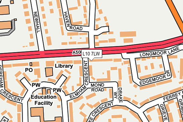 L10 7LW map - OS OpenMap – Local (Ordnance Survey) L10 7LW map - OS OpenMap – Local (Ordnance Survey)