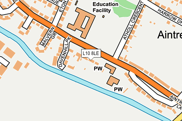 L10 8LE map - OS OpenMap – Local (Ordnance Survey) L10 8LE map - OS OpenMap – Local (Ordnance Survey)