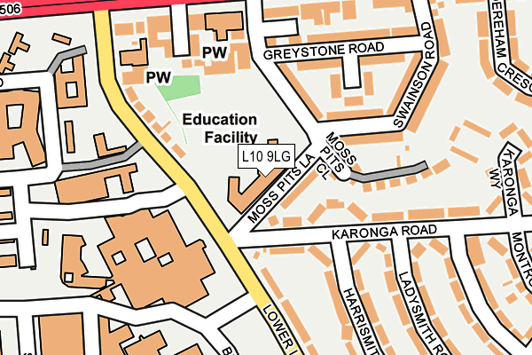 L10 9LG map - OS OpenMap – Local (Ordnance Survey) L10 9LG map - OS OpenMap – Local (Ordnance Survey)