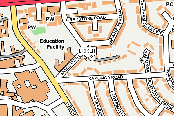 L10 9LH map - OS OpenMap – Local (Ordnance Survey) L10 9LH map - OS OpenMap – Local (Ordnance Survey)
