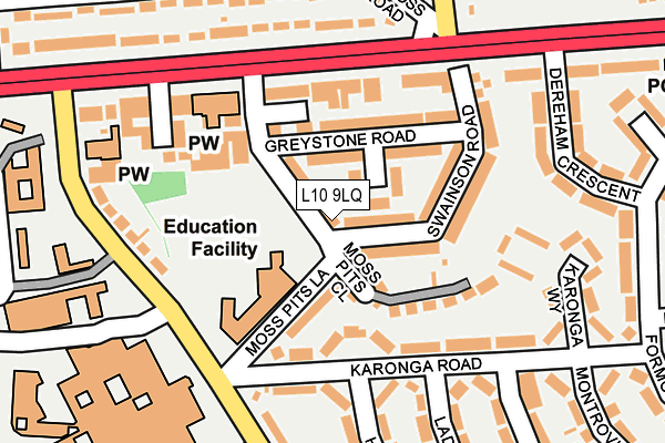 L10 9LQ map - OS OpenMap – Local (Ordnance Survey) L10 9LQ map - OS OpenMap – Local (Ordnance Survey)