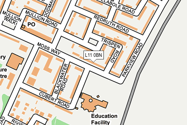 L11 0BN map - OS OpenMap – Local (Ordnance Survey) L11 0BN map - OS OpenMap – Local (Ordnance Survey)