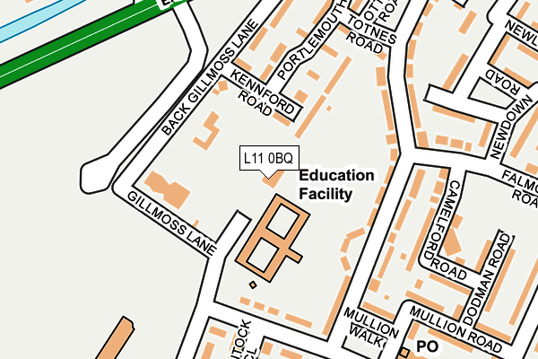 L11 0BQ map - OS OpenMap – Local (Ordnance Survey) L11 0BQ map - OS OpenMap – Local (Ordnance Survey)