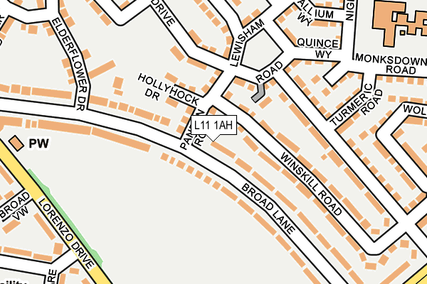 L11 1AH map - OS OpenMap – Local (Ordnance Survey) L11 1AH map - OS OpenMap – Local (Ordnance Survey)