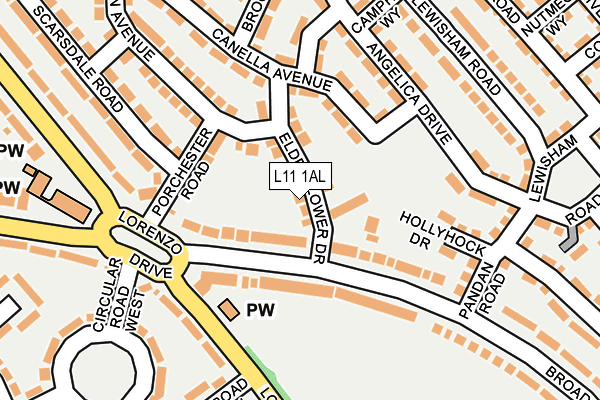 L11 1AL map - OS OpenMap – Local (Ordnance Survey) L11 1AL map - OS OpenMap – Local (Ordnance Survey)