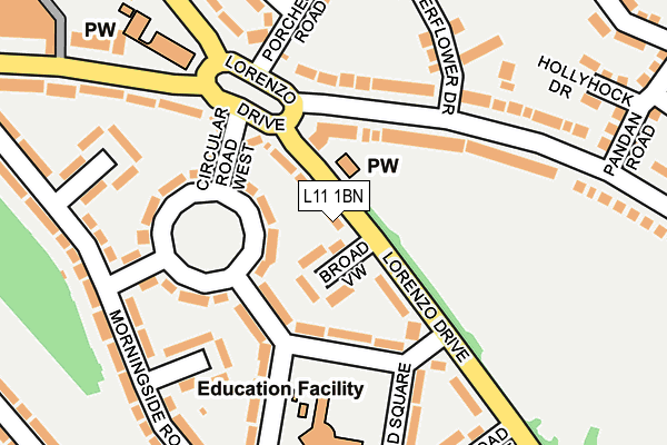 L11 1BN map - OS OpenMap – Local (Ordnance Survey) L11 1BN map - OS OpenMap – Local (Ordnance Survey)
