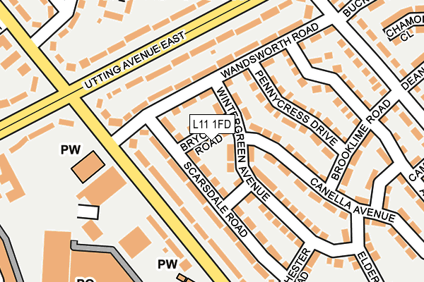 L11 1FD map - OS OpenMap – Local (Ordnance Survey) L11 1FD map - OS OpenMap – Local (Ordnance Survey)