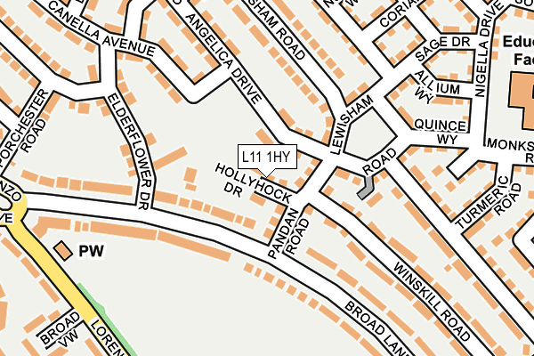 L11 1HY map - OS OpenMap – Local (Ordnance Survey) L11 1HY map - OS OpenMap – Local (Ordnance Survey)