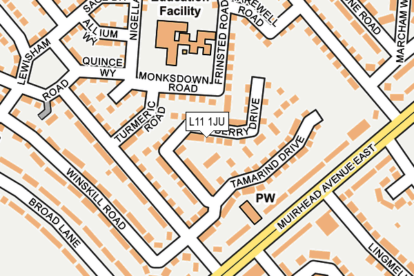 L11 1JU map - OS OpenMap – Local (Ordnance Survey) L11 1JU map - OS OpenMap – Local (Ordnance Survey)