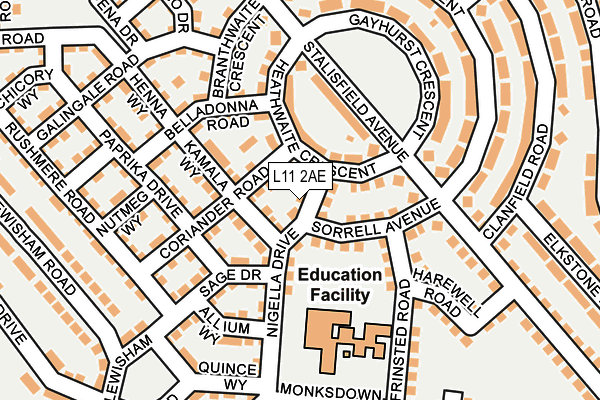 L11 2AE map - OS OpenMap – Local (Ordnance Survey) L11 2AE map - OS OpenMap – Local (Ordnance Survey)