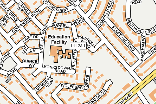L11 2AU map - OS OpenMap – Local (Ordnance Survey) L11 2AU map - OS OpenMap – Local (Ordnance Survey)