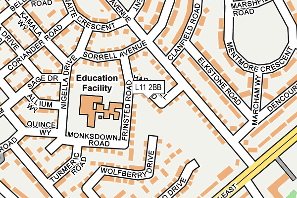 L11 2BB map - OS OpenMap – Local (Ordnance Survey) L11 2BB map - OS OpenMap – Local (Ordnance Survey)