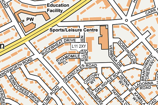 L11 2XY map - OS OpenMap – Local (Ordnance Survey) L11 2XY map - OS OpenMap – Local (Ordnance Survey)