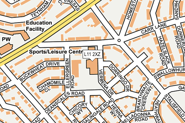 L11 2XZ map - OS OpenMap – Local (Ordnance Survey) L11 2XZ map - OS OpenMap – Local (Ordnance Survey)