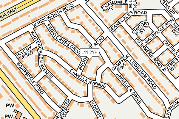 L11 2YH map - OS OpenMap – Local (Ordnance Survey) L11 2YH map - OS OpenMap – Local (Ordnance Survey)