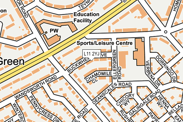 L11 2YJ map - OS OpenMap – Local (Ordnance Survey) L11 2YJ map - OS OpenMap – Local (Ordnance Survey)