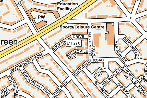 L11 2YX map - OS OpenMap – Local (Ordnance Survey) L11 2YX map - OS OpenMap – Local (Ordnance Survey)