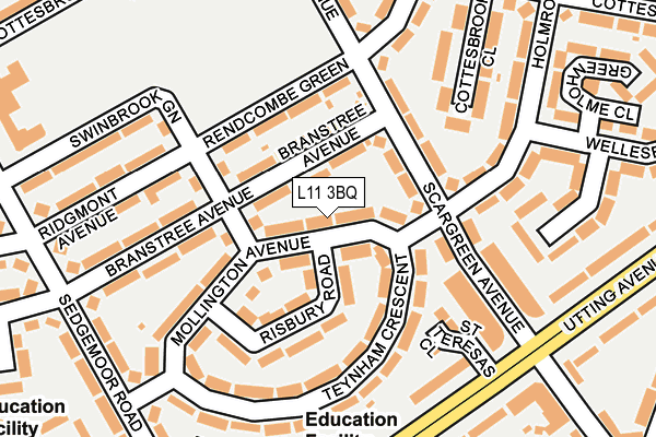 L11 3BQ map - OS OpenMap – Local (Ordnance Survey) L11 3BQ map - OS OpenMap – Local (Ordnance Survey)
