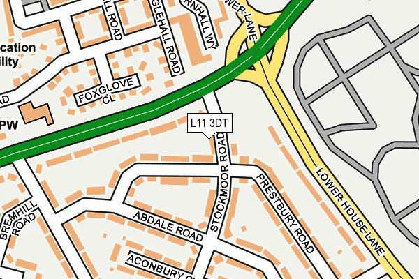 L11 3DT map - OS OpenMap – Local (Ordnance Survey) L11 3DT map - OS OpenMap – Local (Ordnance Survey)