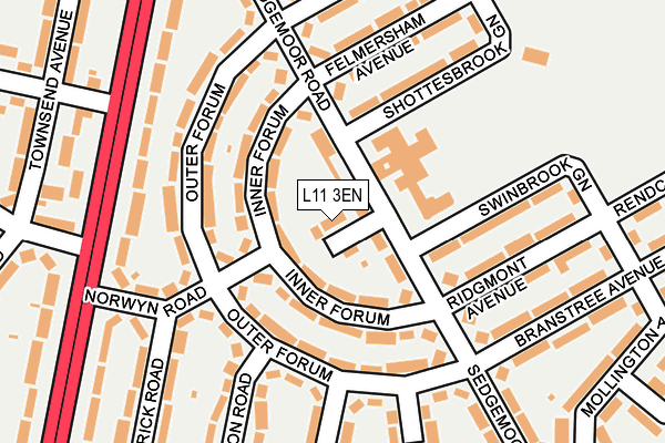 L11 3EN map - OS OpenMap – Local (Ordnance Survey) L11 3EN map - OS OpenMap – Local (Ordnance Survey)