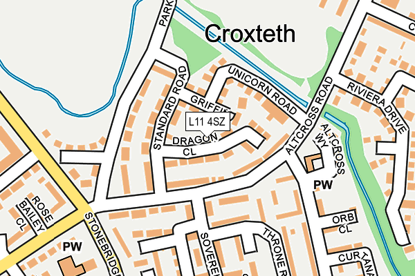L11 4SZ map - OS OpenMap – Local (Ordnance Survey)