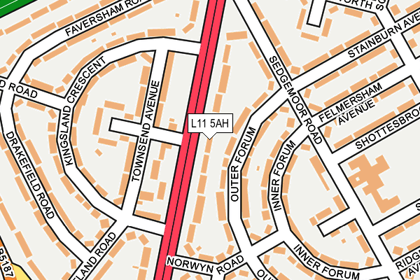 L11 5AH map - OS OpenMap – Local (Ordnance Survey) L11 5AH map - OS OpenMap – Local (Ordnance Survey)