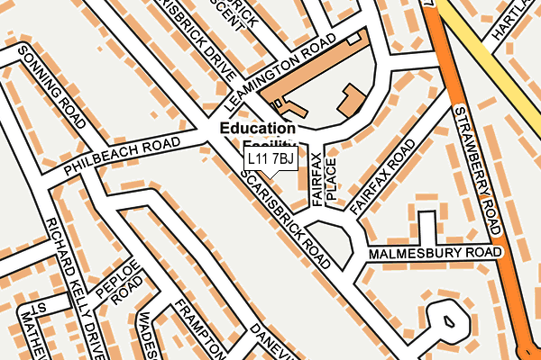 L11 7BJ map - OS OpenMap – Local (Ordnance Survey) L11 7BJ map - OS OpenMap – Local (Ordnance Survey)