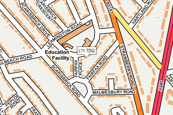 L11 7DQ map - OS OpenMap – Local (Ordnance Survey)