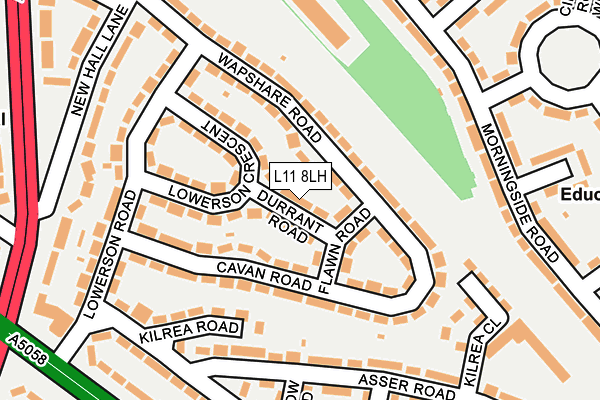 L11 8LH map - OS OpenMap – Local (Ordnance Survey)